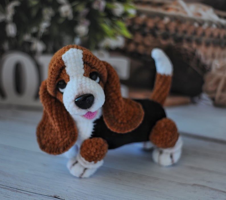 Crochet Basset Hound dog pattern, dog crochet pattern, stuffed dog, dog toy, plush pattern, amigurumi animals, ENGLISH PDF, DIY tutorial image 9