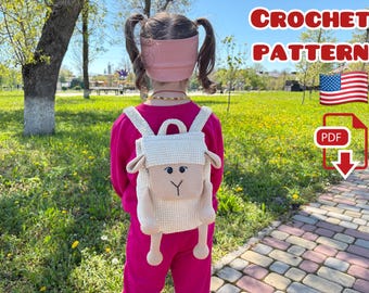 Kids Backpack Pattern, Crochet Backpack Sheep