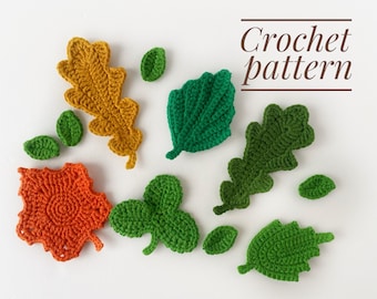 Fall leaves crochet pattern, Autumn leaves crochet pattern