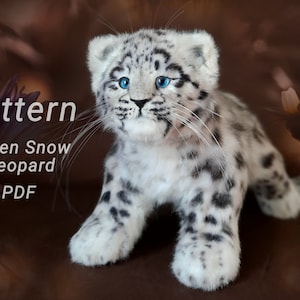 Pattern kitten Snow Leopard, Realistic Plush Toy