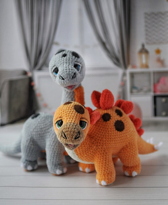 Patrón de dinosaurio a crochet, patrón de estegosaurio a crochet, dino bebé,  patrón amigurumi, peluche, PDF en INGLÉS, tutorial DIY -  España