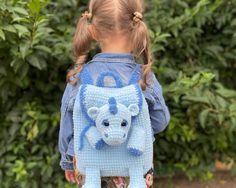 Kids Backpack's Patterns, Set of crochet plush backpack patterns