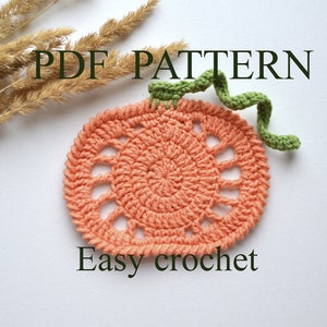 Crochet Pumpkin Coaster pattern, Easy Crochet Pattern for a Rustic Style Farmhouse coaster Pumpkin Fall Pumpkin Crochet Pattern for Beginner