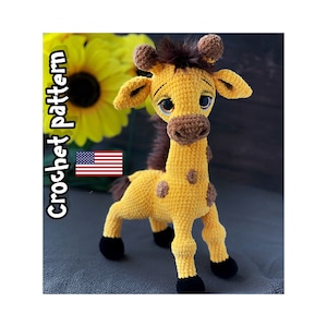 Crochet giraffe pattern, giraffe plushie, amigurumi giraffe, safari crochet, ENGLISH PDF, DIY tutorial