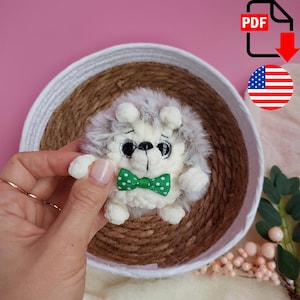 Crochet Hedgehog NO SEW pattern, amigurumi toy for beginners, easy plush animal, PDF crochet tutorial