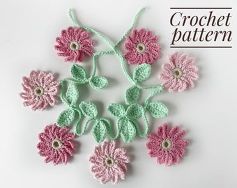 Crochet Flower Garland Pattern, Wedding garland