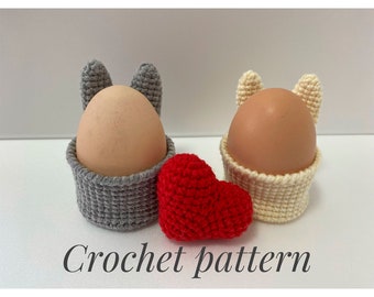 Egg Cup Crochet Pattern, Egg Holder Bunny