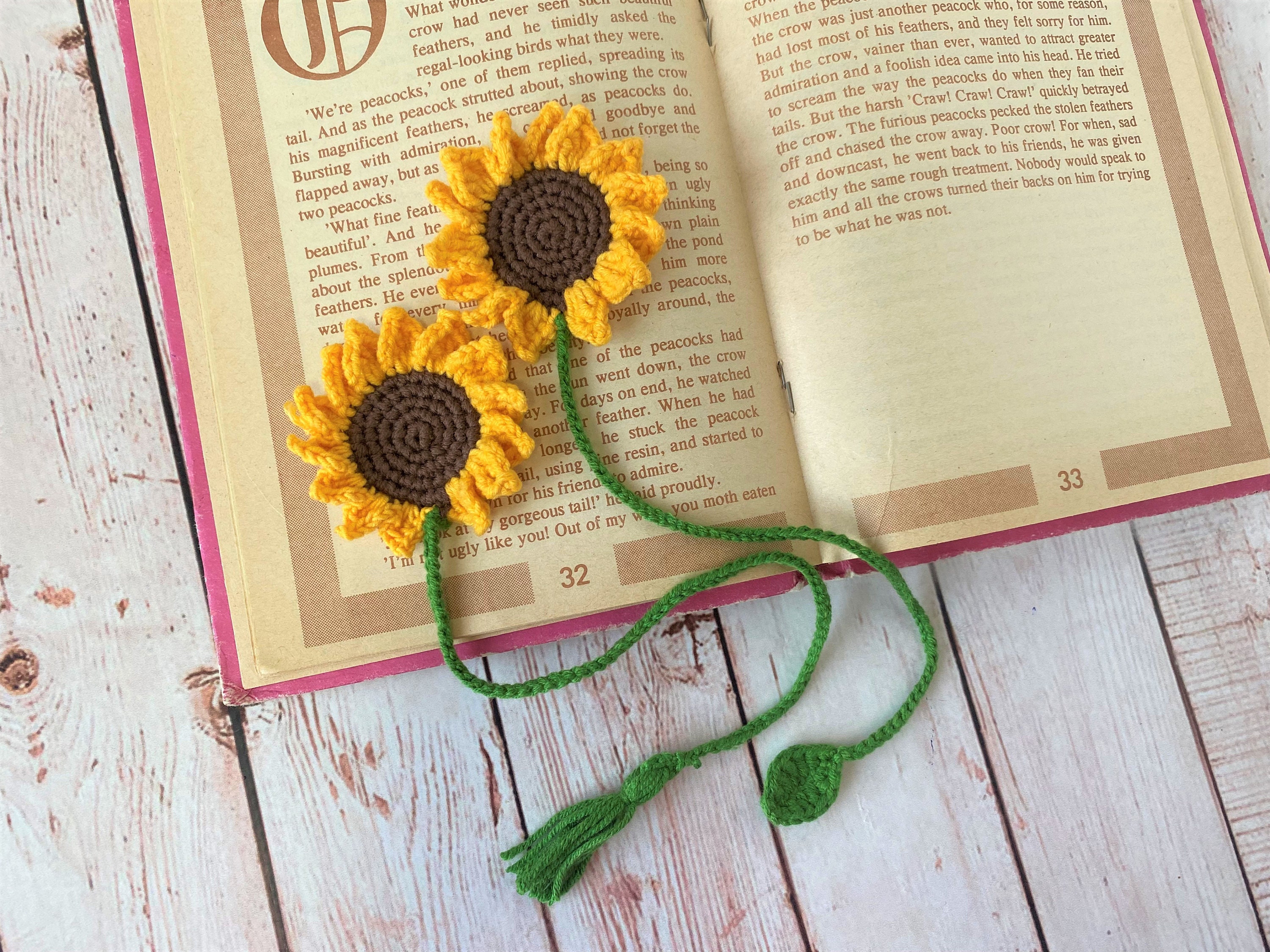 Sunflower Bookmark Crochet Pattern Bookmark for Women Etsy
