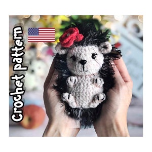 Schema all'uncinetto riccio, portachiavi all'uncinetto, schema all'uncinetto facile, schema amigurumi, peluche riccio, PDF INGLESE, tutorial fai da te