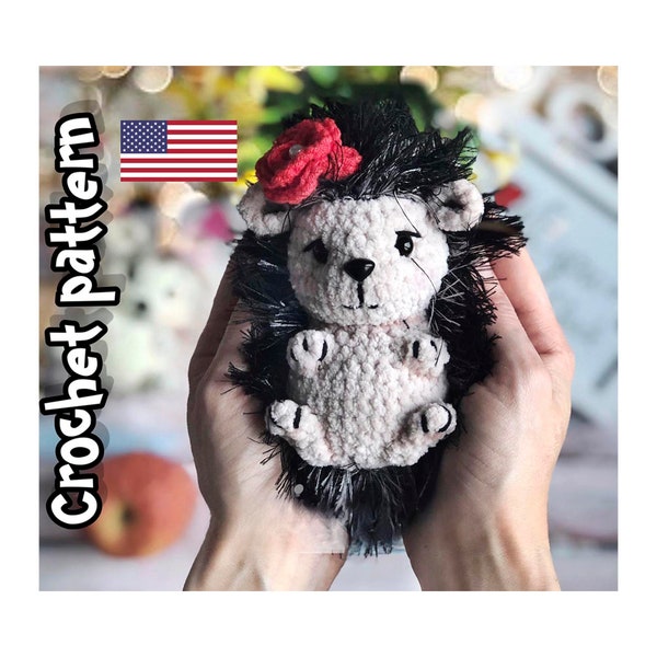 Hedgehog crochet pattern, crochet keychain, easy crochet pattern, amigurumi pattern, hedgehog plush, ENGLISH PDF, DIY tutorial