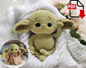 Schema all'uncinetto baby alieno / amigurumi baby verde