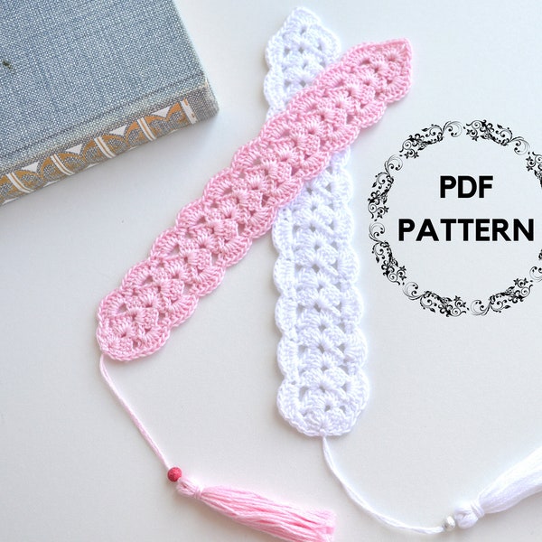 Patrón de crochet para marcapáginas de encaje.