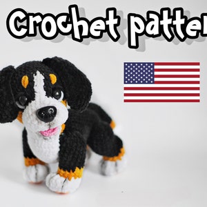 Amigurumi Bernesse Mountain dog, Crochet dog pattern, dog stuffed animal, cute crochet pattern, Plushie pattern, ENGLISH PDF, DIY tutorial image 7