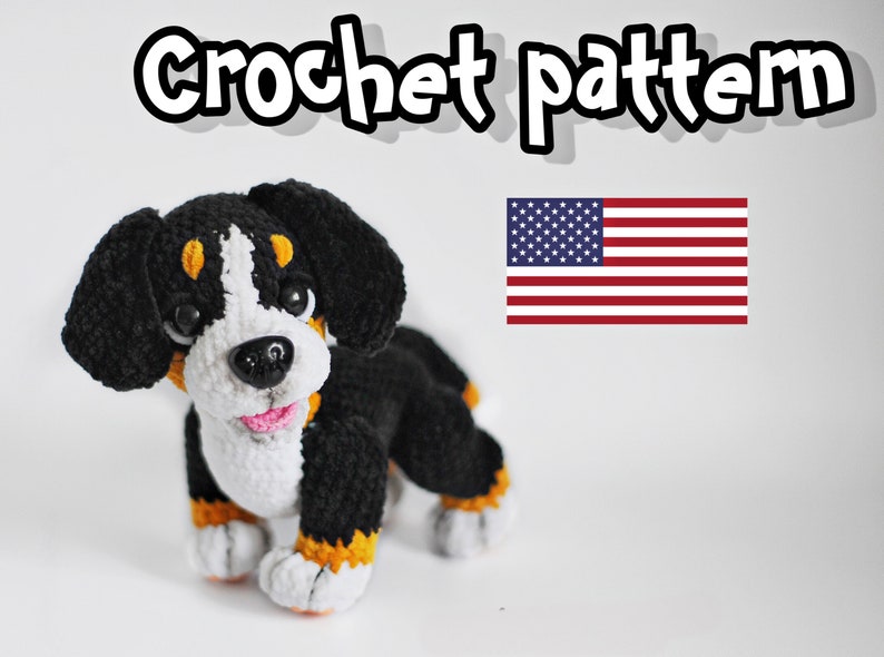 Amigurumi Bernesse Mountain dog, Crochet dog pattern, dog stuffed animal, cute crochet pattern, Plushie pattern, ENGLISH PDF, DIY tutorial image 7