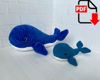 Whale Crochet Pattern, Ocean Nursery Toy