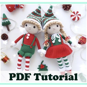Weihnachtselfen Häkelanleitung, Weihnachtself Häkelanleitung, Amigurumi Elfe Häkelanleitung, Weihnachtsspielzeug häkeln