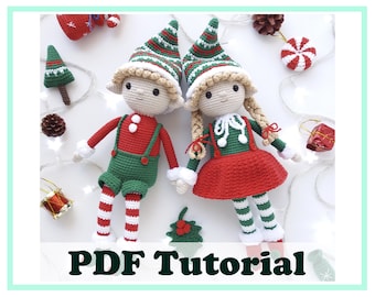 Christmas Elves Crochet Pattern, Christmas Elf Crochet Pattern, Amigurumi Crochet Elf Pattern, Crochet Christmas Toys