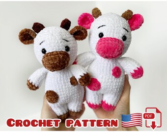Patrón de ganchillo de vaca, regalos de vaca