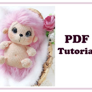 Crochet toy pattern Pinky the Hedgehog. Crochet hedgehog pattern in PDF format.