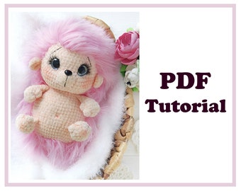 Crochet toy pattern Pinky the Hedgehog. Crochet hedgehog pattern in PDF format.