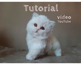 Realistic British Kitten Tutorial Video. Faux Fur Plush Toy Making Guide. Stuffed Animal PDF Pattern Companion