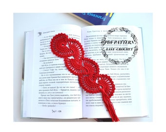 Bookmark crochet pattern, Lace bookmark crochet PDF, Handmade bookmark, Beautiful crochet bookmark, Easy pattern, Beginner crochet tutorial