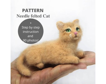 Felt Animal Crafting Kit Cat Crafts Set for Beginners Adult 2 in 1 Kit 2 Cats with Gift Box Cotennut DIY Needle Felting Kit 