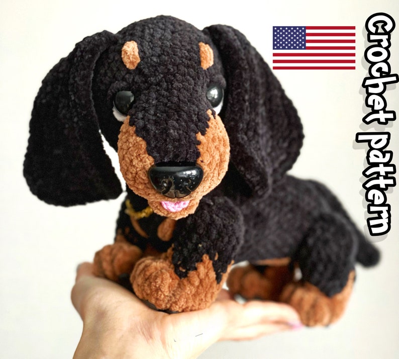 Dachshund Crochet Pattern Stuffed Dog Dog Toy Plush - Etsy