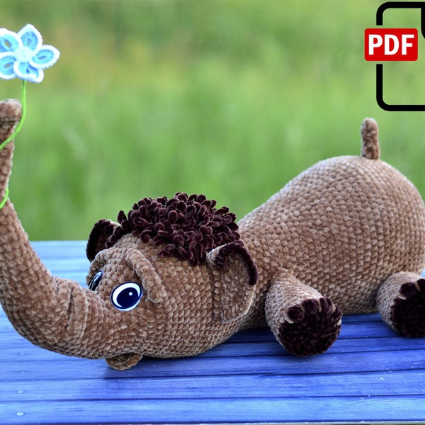 Amigurumi baby Mammoth. Pattern PDF. Crochet toys animals