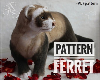 The pattern "Ferret". PDF sewing pattern. Realistic toy pattern. Fur toy sewing pattern