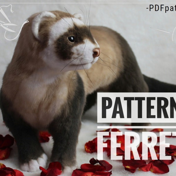 Le motif « Furet ». Patron de couture PDF. Modèle de jouet réaliste. Patron de couture jouet en fourrure