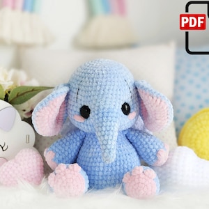 Elefante il sognatore /Schema all'uncinetto elefante / schema elefante / Amigurumi PDF / Download immediato di schemi di animali all'uncinetto
