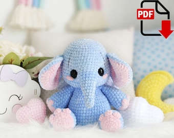 Elephant the dreamer /Crochet pattern elephant / elephant pattern / Amigurumi PDF / Instant download crochet animals patterns