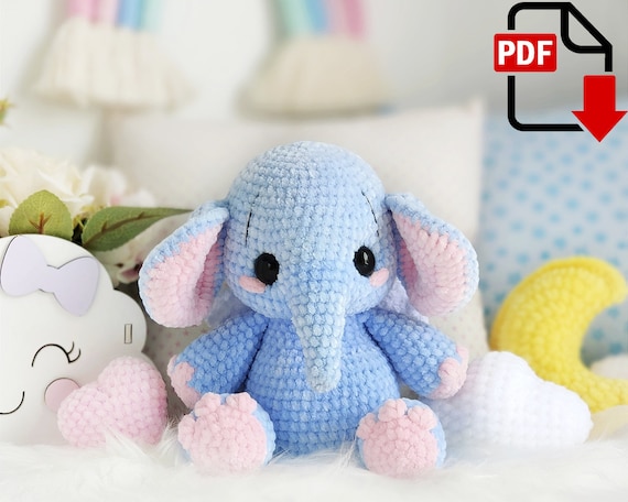 Preview of Elephant the dreamer /Crochet pattern elephant / elephant pattern / Amigurumi PDF / Instant download crochet animals patterns by ThreadTutorial