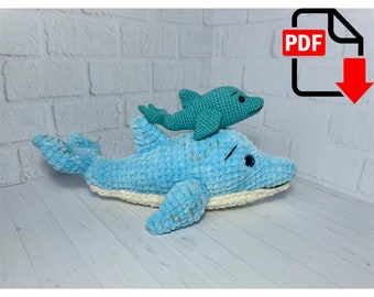 Patrón de ganchillo de delfín, patrón de animales marinos