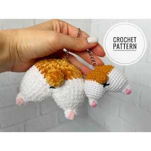 Crochet Keychain Corgi Butt Pattern, Dog lover gift