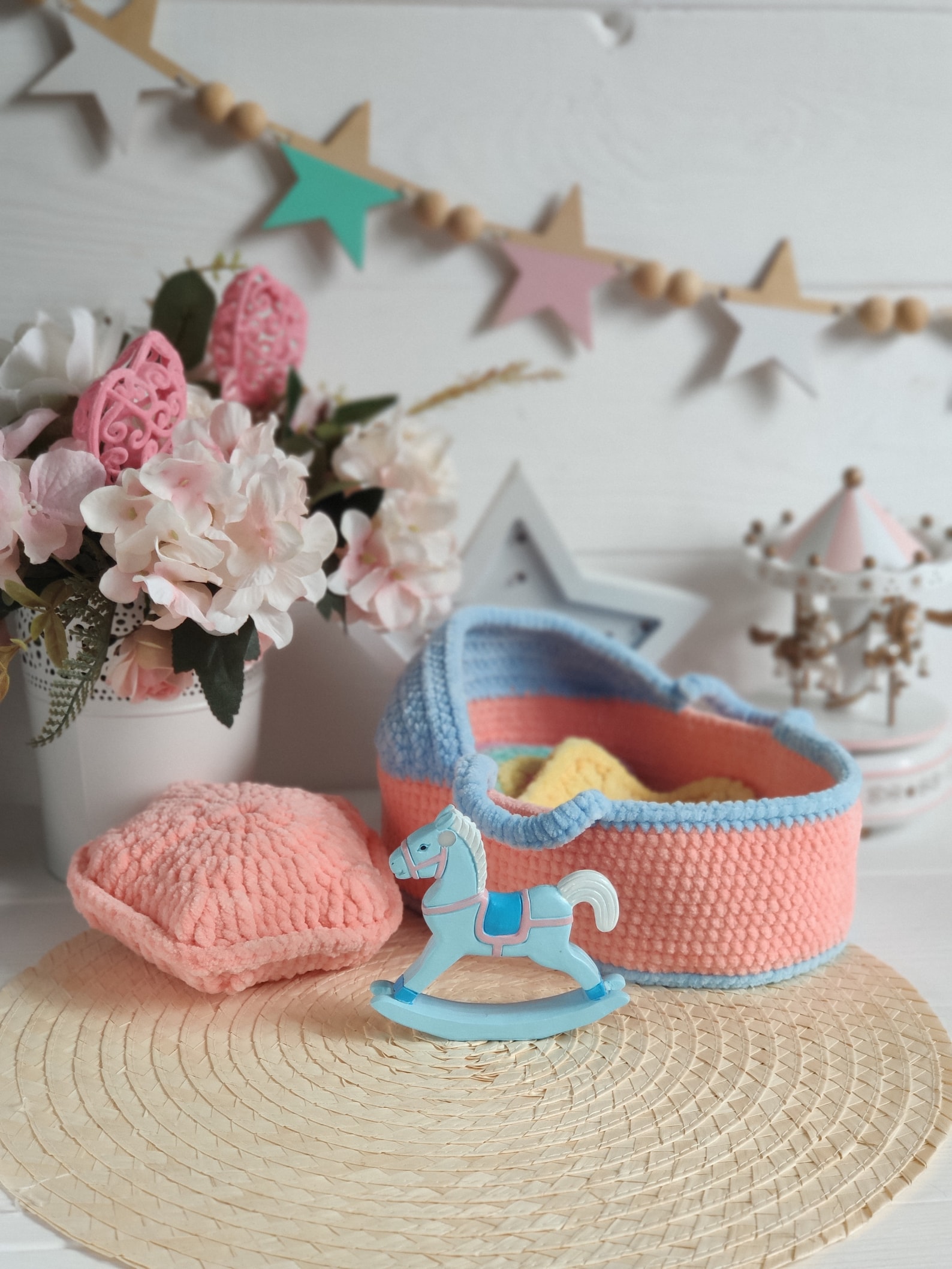 Baby Doll Mini Basket. Crochet Pattern PDF. A Baby Cradle - Etsy