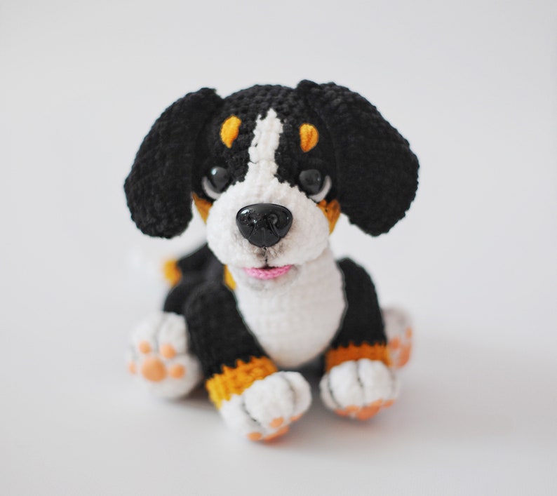 Amigurumi Bernesse Mountain dog, Crochet dog pattern, dog stuffed animal, cute crochet pattern, Plushie pattern, ENGLISH PDF, DIY tutorial image 2