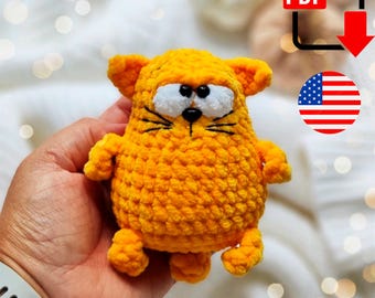 Mini Katze gehäkelt, Anleitung. Niedliches Amigurumi-Kätzchen PDF-Tutorial zum Download