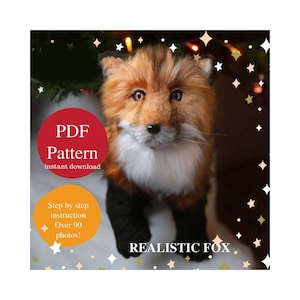 Fox sewing pattern, Realistic Fur Fox, Fox toy tutorial, Stuffed Animal