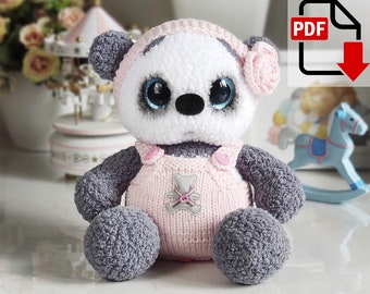 Baby Panda crochet pattern. Cute amigurumi animal PDF tutorial download