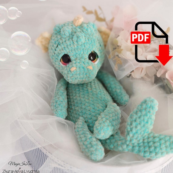 Nessie the Water Dragon. NO SEW Crochet Toy Pattern. - Etsy