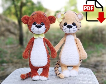 Crochet pattern Simon the Baby Tiger: amigurumi plush toy. Instant PDF download
