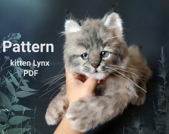 Pattern kitten Lynx, Realistic Toys, Puff, Stuffed Animals, Soft Sculpture