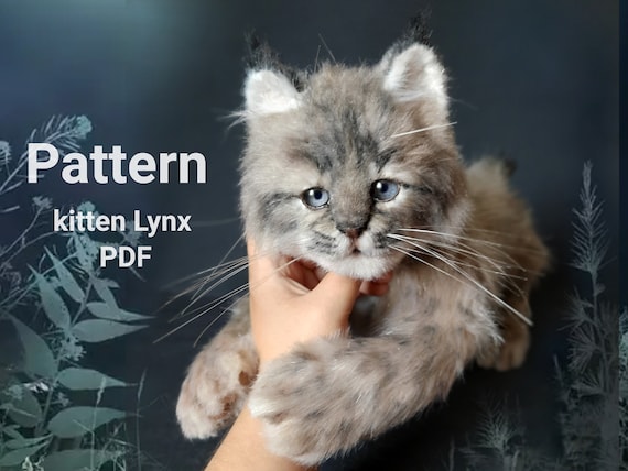 Preview of Pattern kitten Lynx, Realistic Toys, Puff, Stuffed Animals, Soft Sculpture by ThreadTutorial