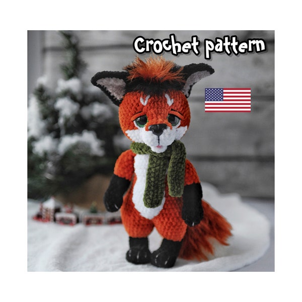 Crochet fox pattern, fox plush pattern, fox amigurumi, crochet toys , ENGLISH PDF, DIY tutorial