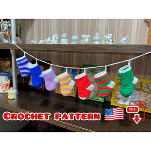Crochet Christmas Garland Pattern, Christmas Socks