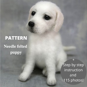 Puppy Plush Dog Pattern Needle Felting Animals Tutorial Needle felted realistic Dog Felt Toy Soft Pet Sculpture Golden Retriever Puppies