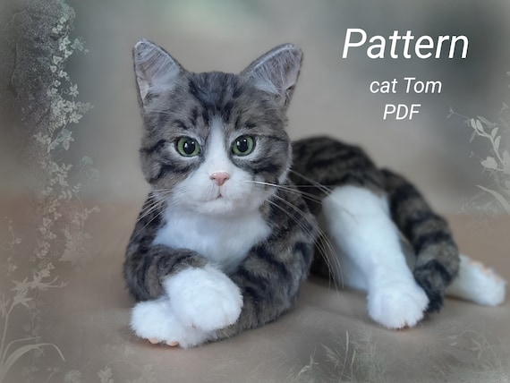 Preview of Pattern Cat Tom, for SEWING toy, Pattern pdf, Pattern kitten, Pattern Plush toys, Pattern Puff, Pattern Realistic Toys by ThreadTutorial