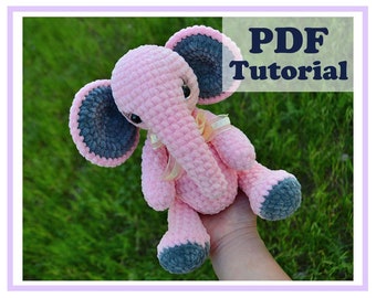 Amigurumi Plush Elephant. Crochet pattern PDF. Tutorial